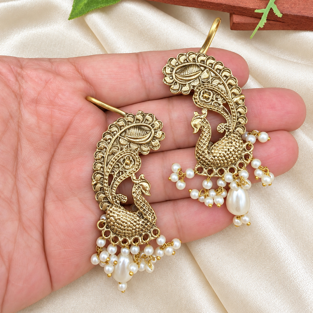 Shah Mor Antique Pearl Earcuffs/Earrings