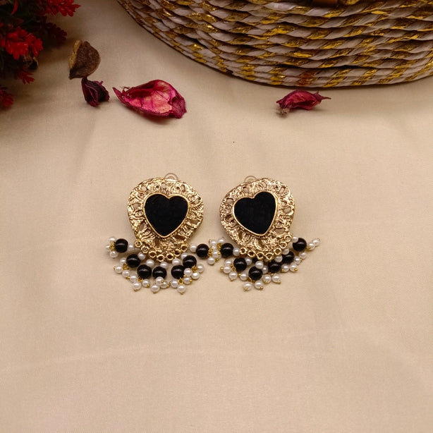 Dil-e-Nayab Earrings – Traditional Handmade Heart Earrings for Festive & Wedding Wear