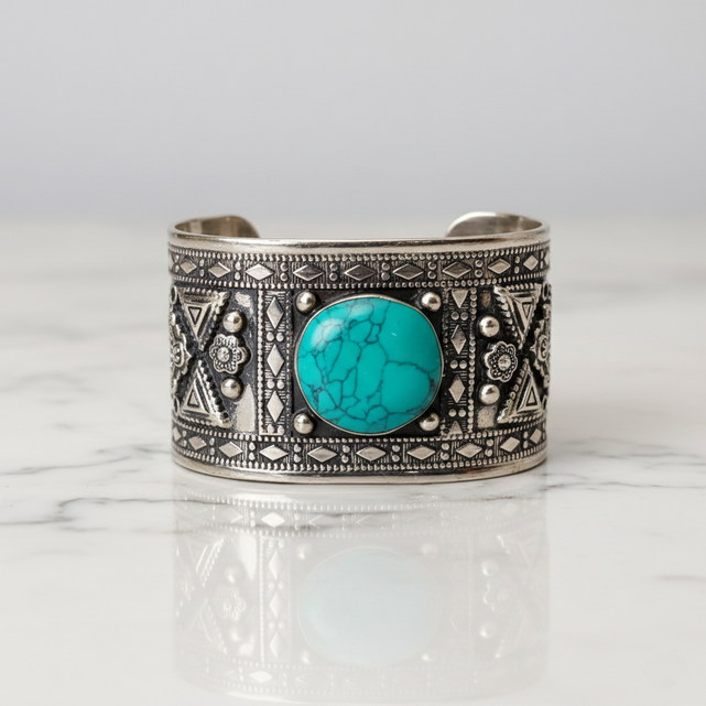 Antique Sangar Cuff – Tribal Handmade Afghan Silver Cuff