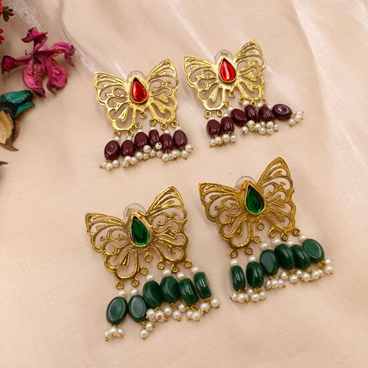 Butterfly Earrings with Beads