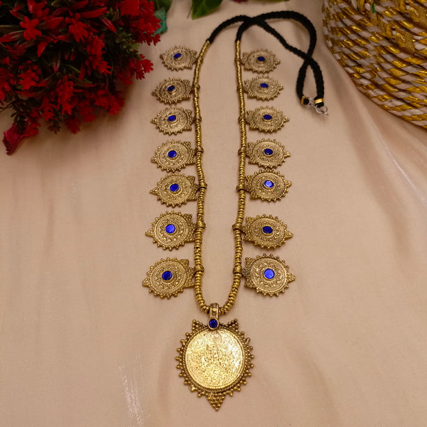 Antique Golden Mala - Center Stone - Indian Style