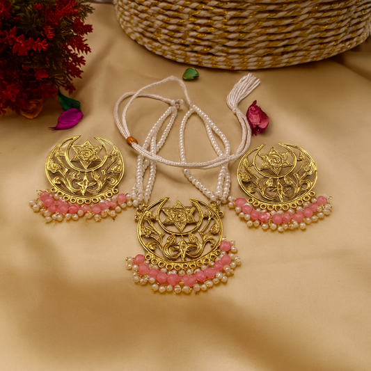 Handmade Chand Set – Traditional Moon-Style Afghan Jewellery | Necklace & Earrings for Women