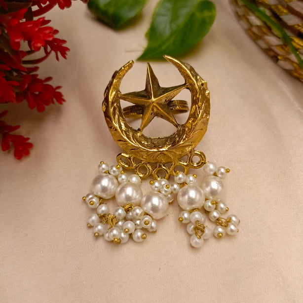 Crescent Star Ring - Adjustable