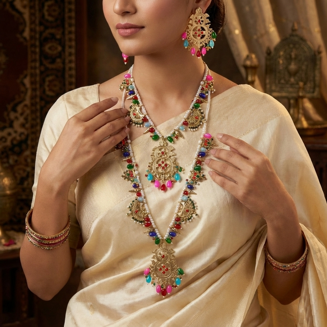 Dhanak Mala Set – Multicolor Afghan Jewellery