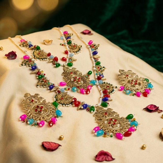 Dhanak Mala Set – Multicolor Afghan Jewellery