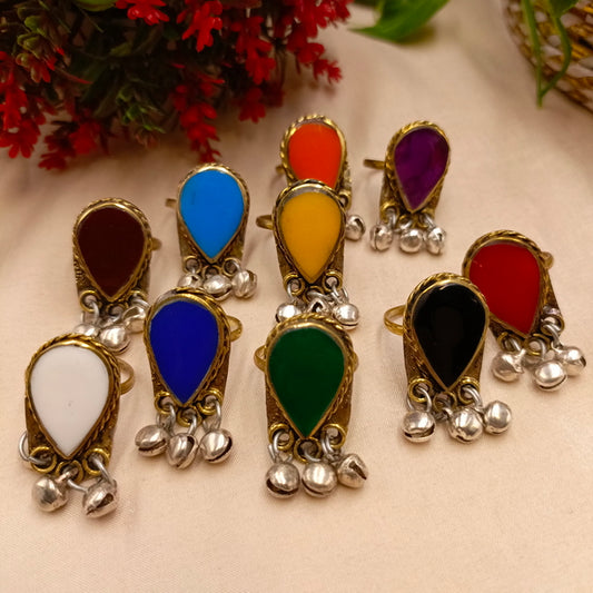 Drop Ring with Ghungroo - Adjustable