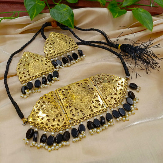 Golden Choker Set with Beads