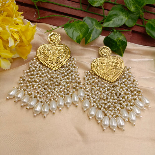 Handmade Long Heart Earrings