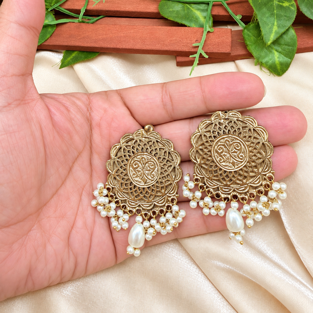 Gul Meher Antique Pearl Earrings