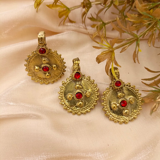 Antique Golden Earrings with Stones
