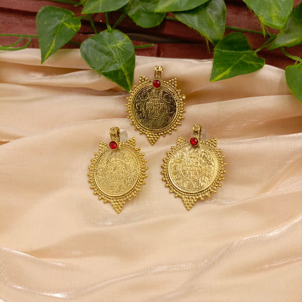 Handmade Vintage Earrings with Stone on Top