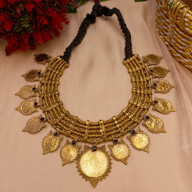 Antique Golden Necklace - Indian Style