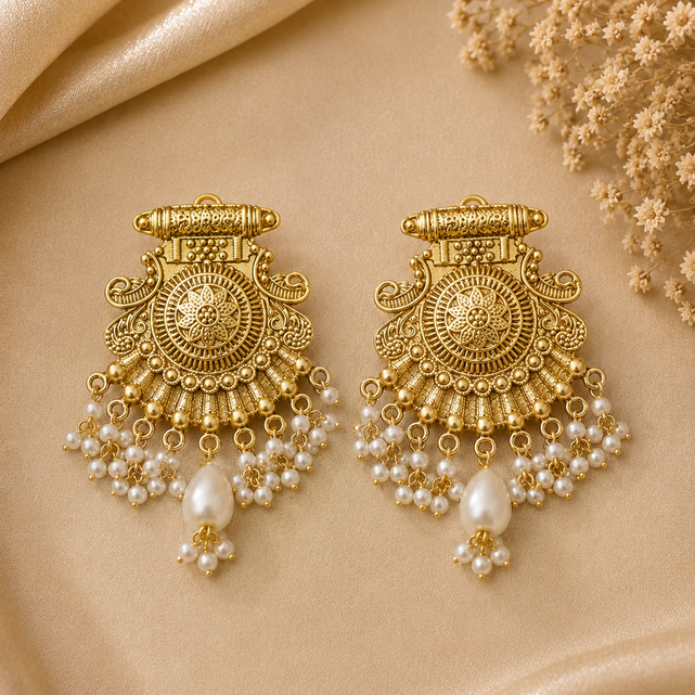 Noor Jahan Antique Pearl Earrings