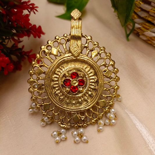 Vintage Round Ring with Stones - Adjustable