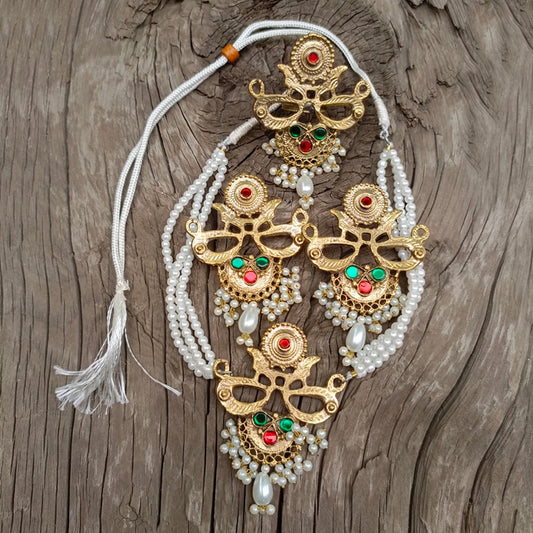 Shahnoor Set – Handmade Pearl & Stone Afghan Jewellery