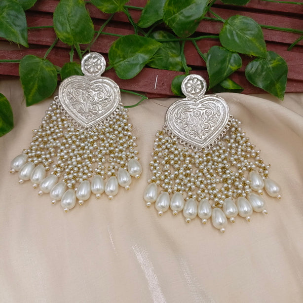 Handmade Long Heart Earrings