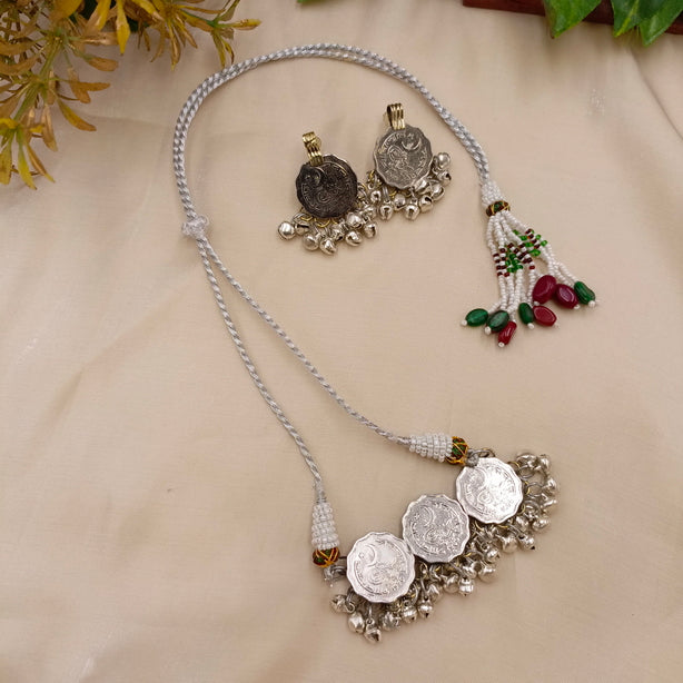 Vintage Triple-Coin Set with Indian Dori - Handmade