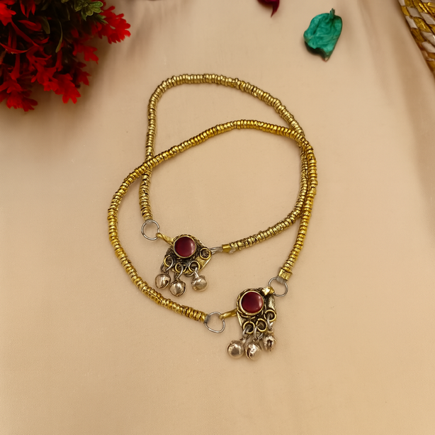 Handmade Afghan Single Stone Anklets