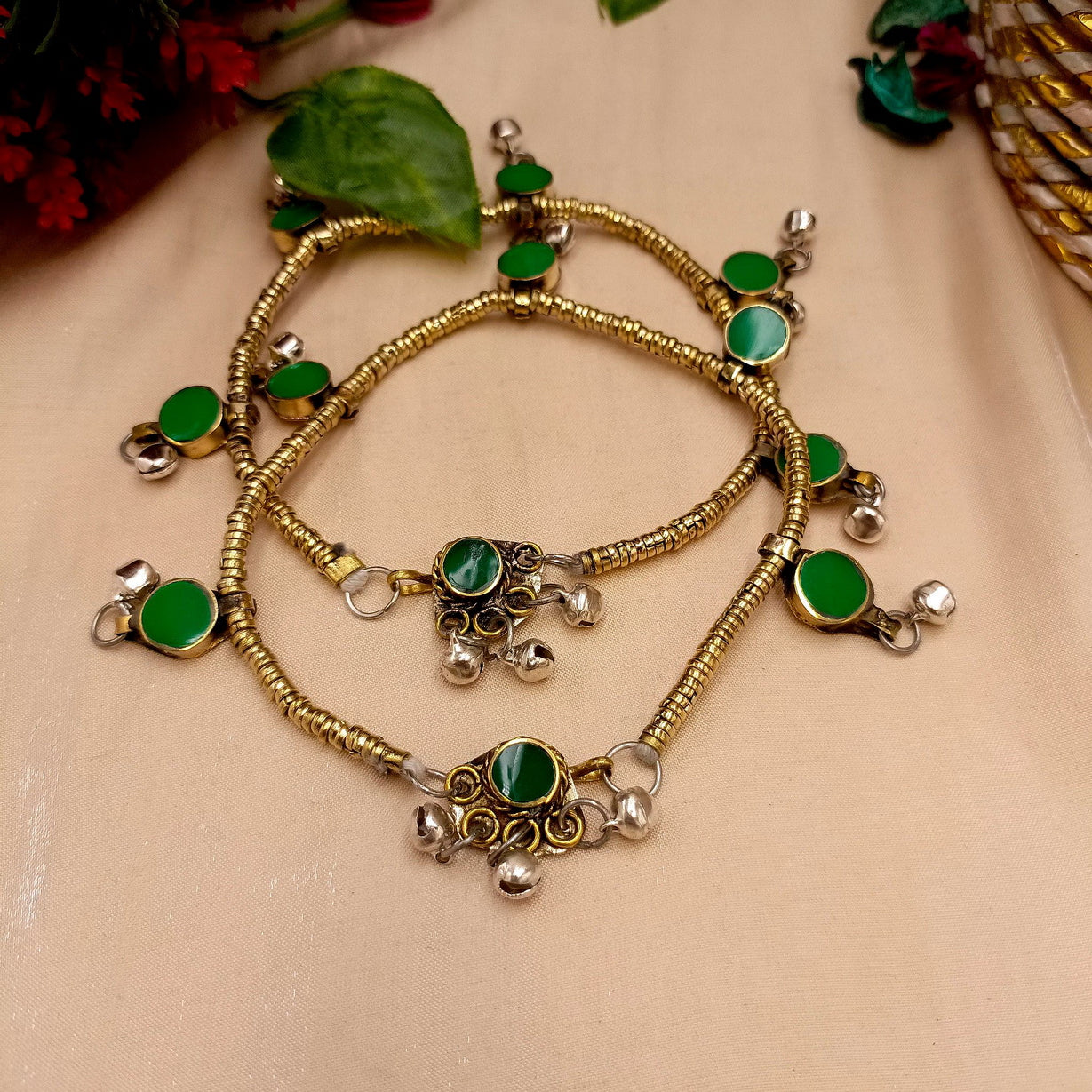 Handmade Afghan Six-Stone Anklets
