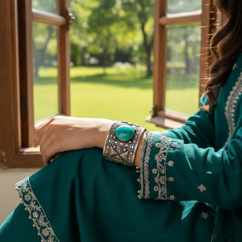 Antique Sangar Cuff – Tribal Handmade Afghan Silver Cuff