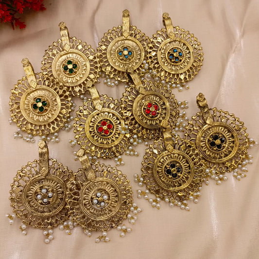 Round Earrings with Stones