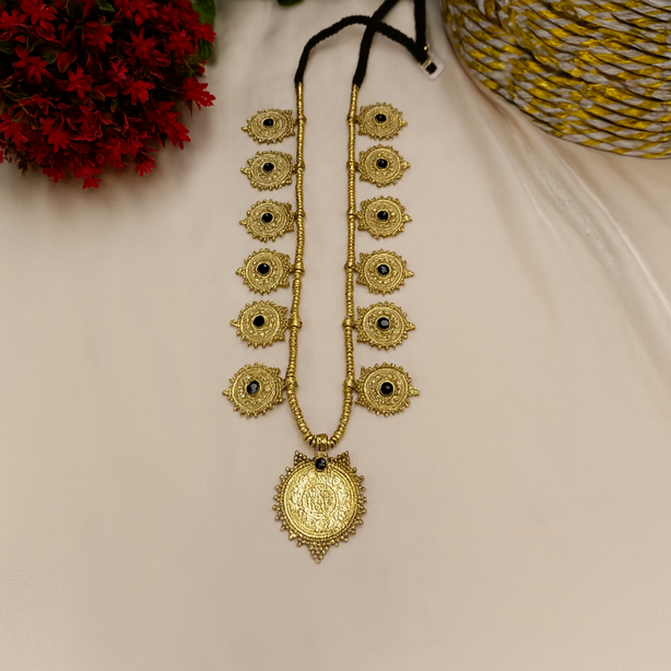 Antique Golden Mala - Center Stone - Indian Style