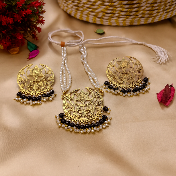 Handmade Chand Set – Traditional Moon-Style Afghan Jewellery | Necklace & Earrings for Women