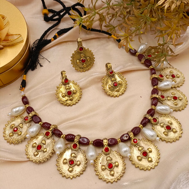 Vintage Coin Set with Beads