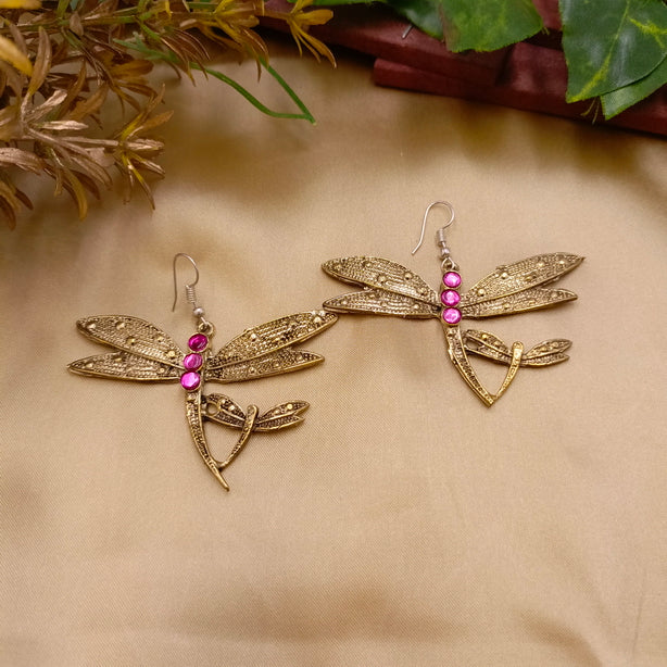 Beautiful Dragonfly Earrings with Stones