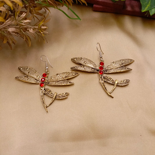 Beautiful Dragonfly Earrings with Stones