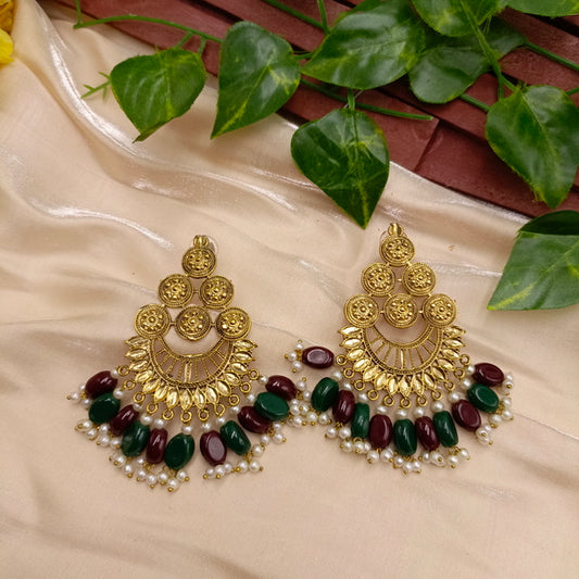 Antique Golden Angoori Earrings