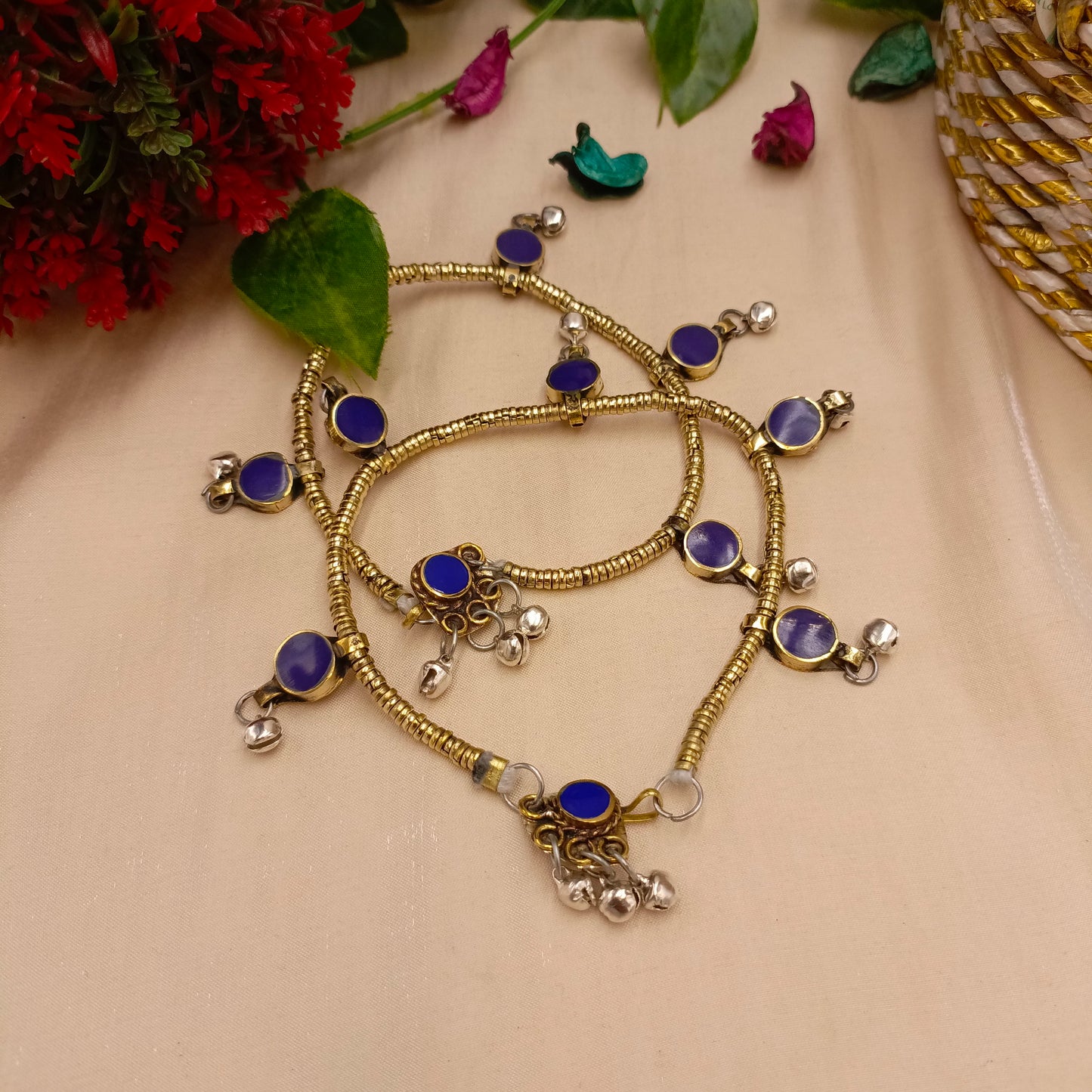 Handmade Afghan Six-Stone Anklets