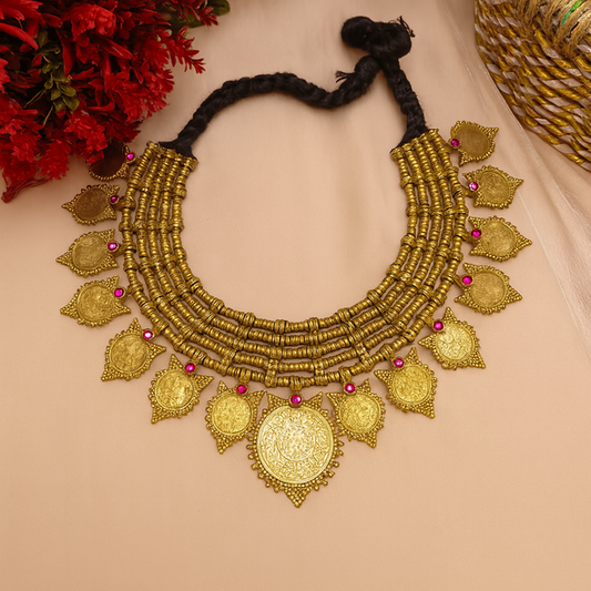 Antique Golden Necklace - Indian Style